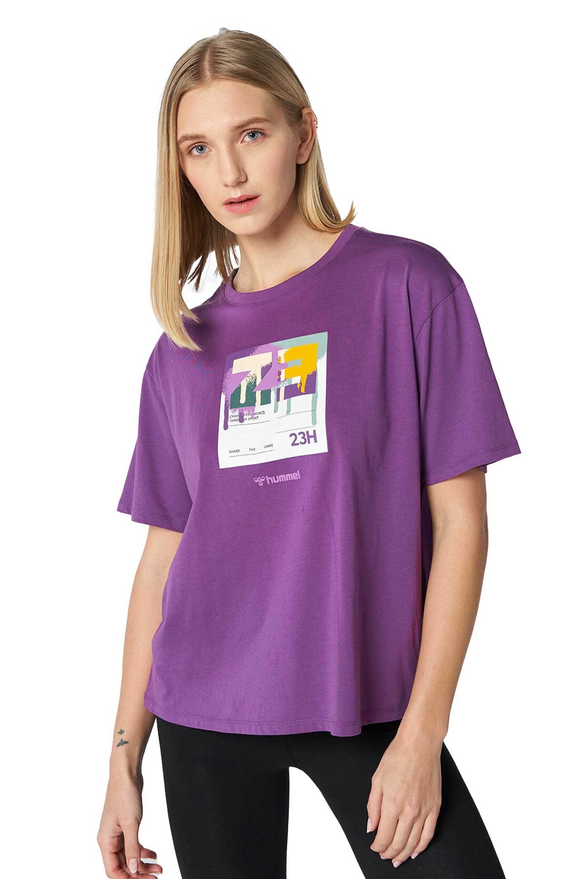 Hummel Wisteria Kadın Tişört 911766-3607 Mor