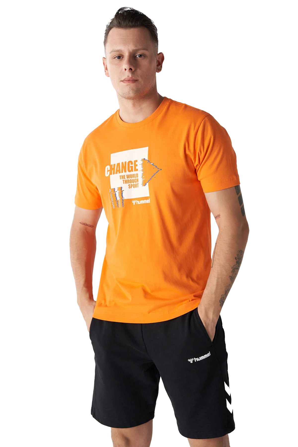 Hummel Severus Erkek Tişört 911857-2522 Turuncu