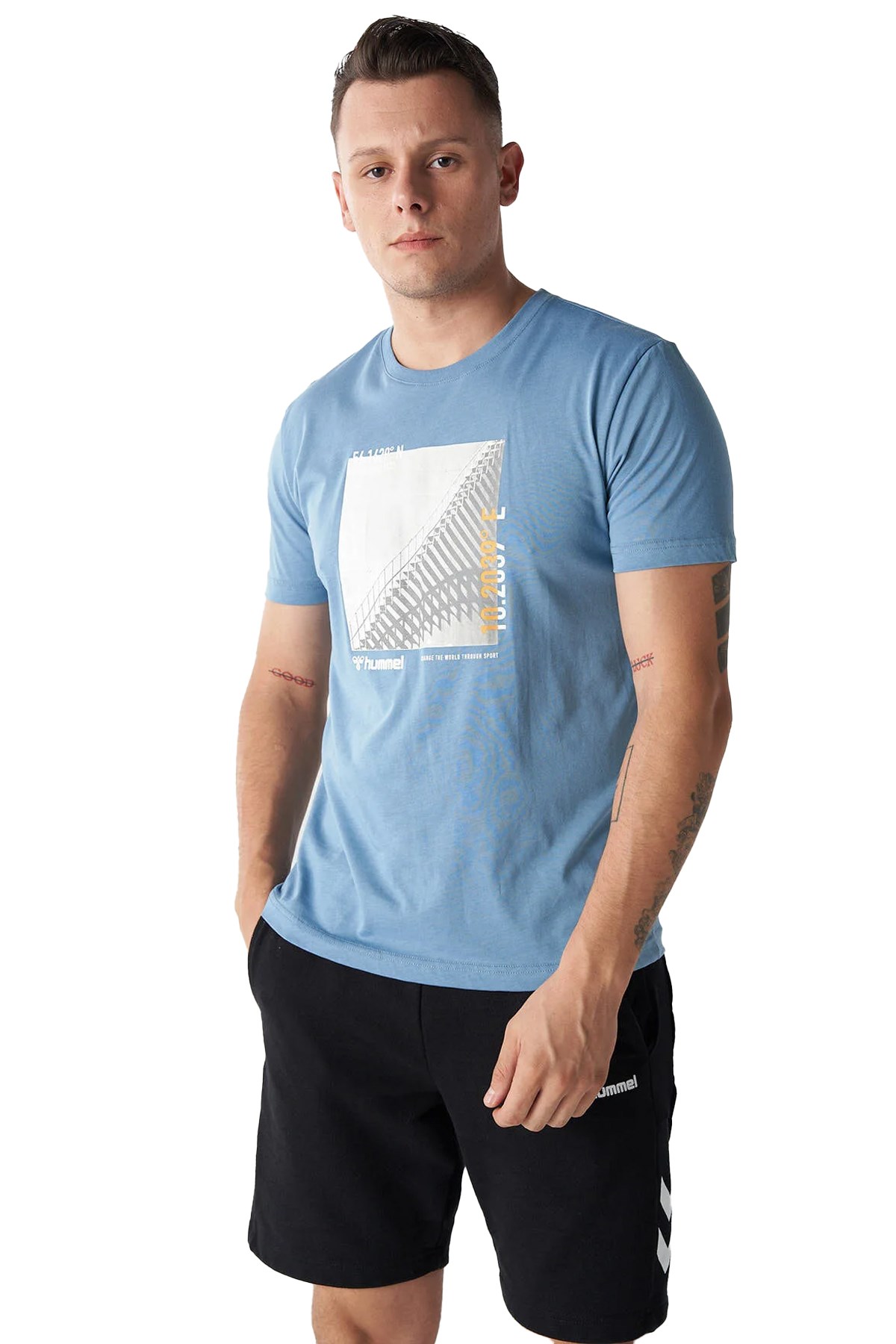 Hummel Stan Erkek Tişört 911861-4250 Mavi