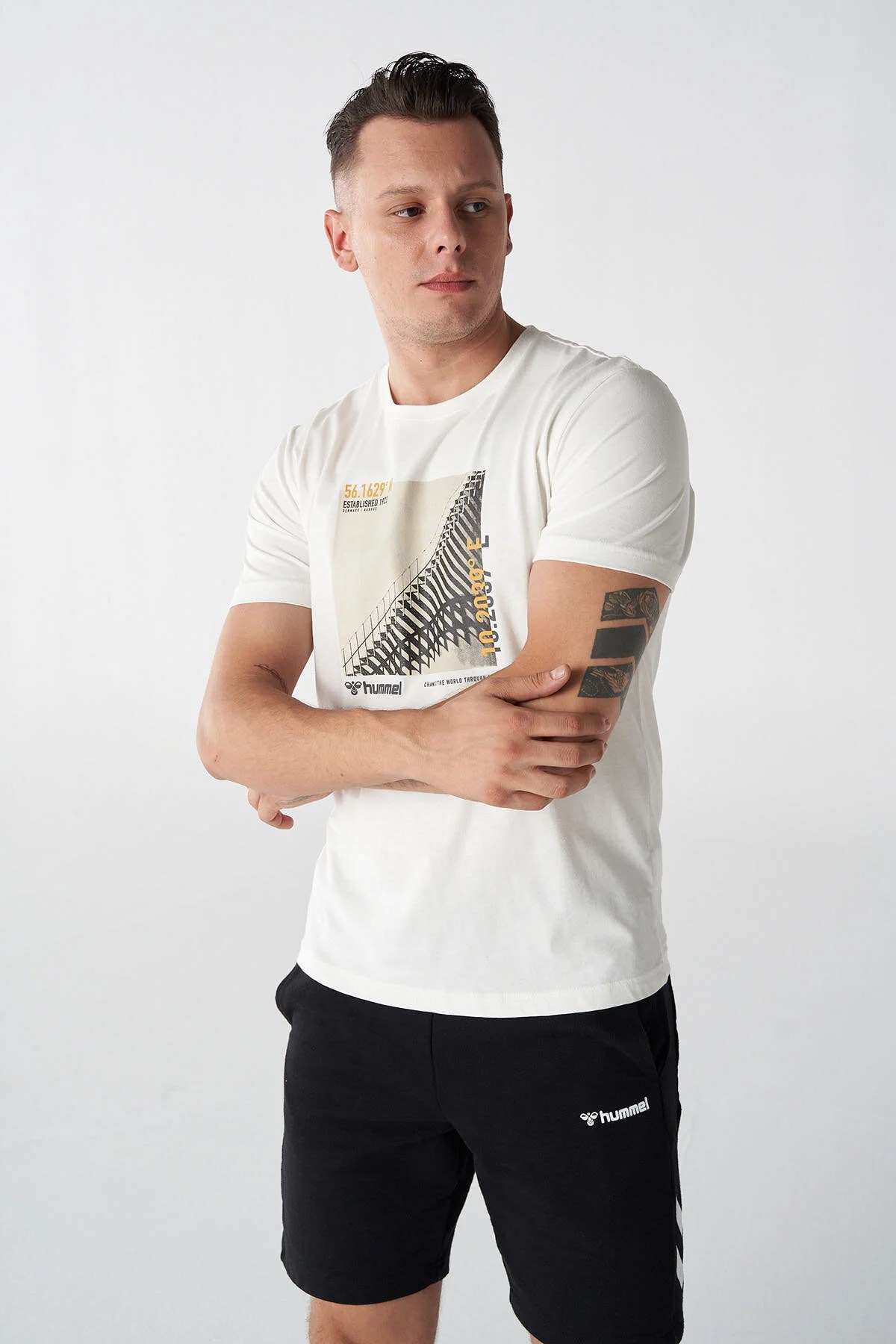 Hummel Stan Erkek Tişört 911861-9003 Beyaz