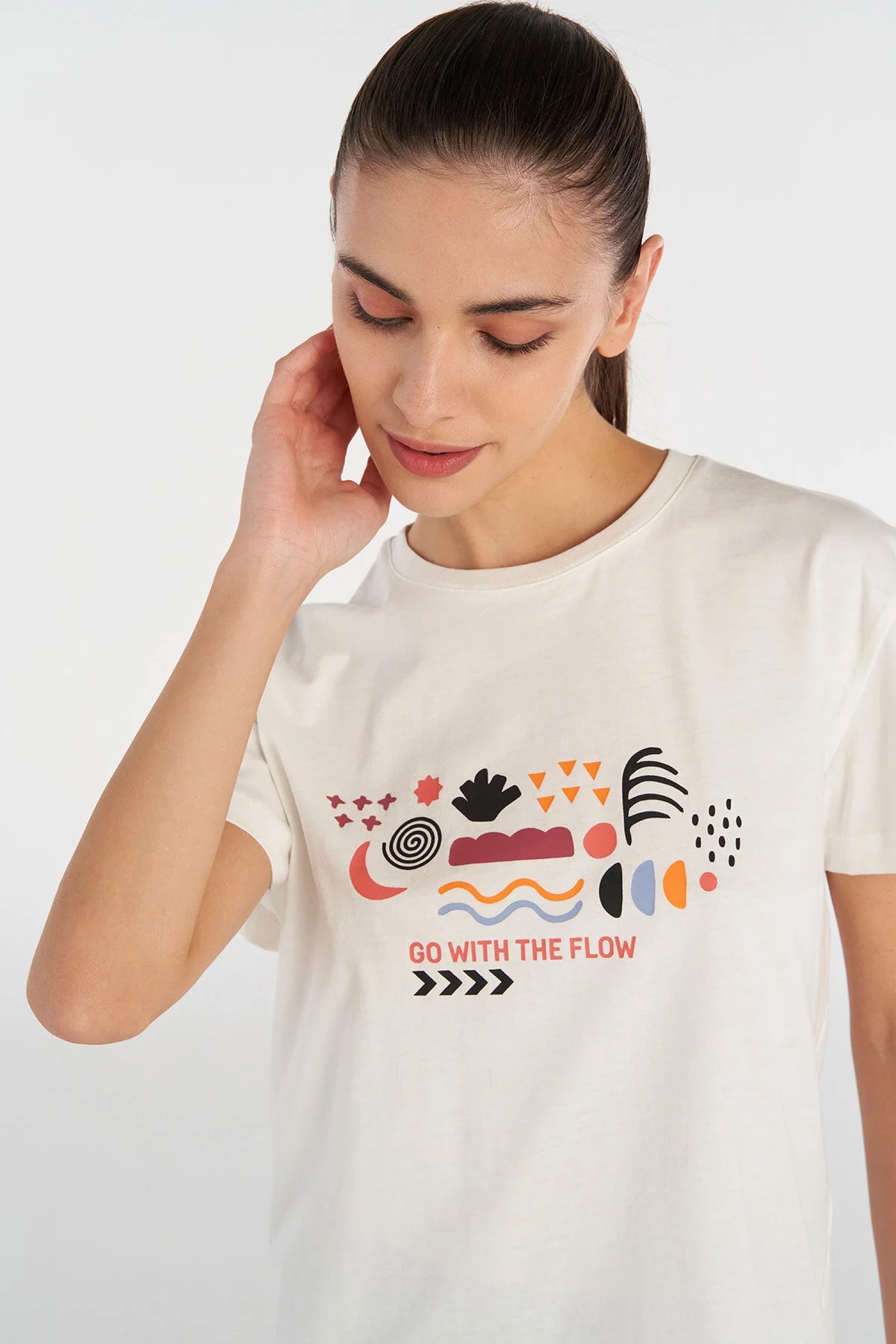 Hummel  Dory  S/S Kadın Tişört Ekru