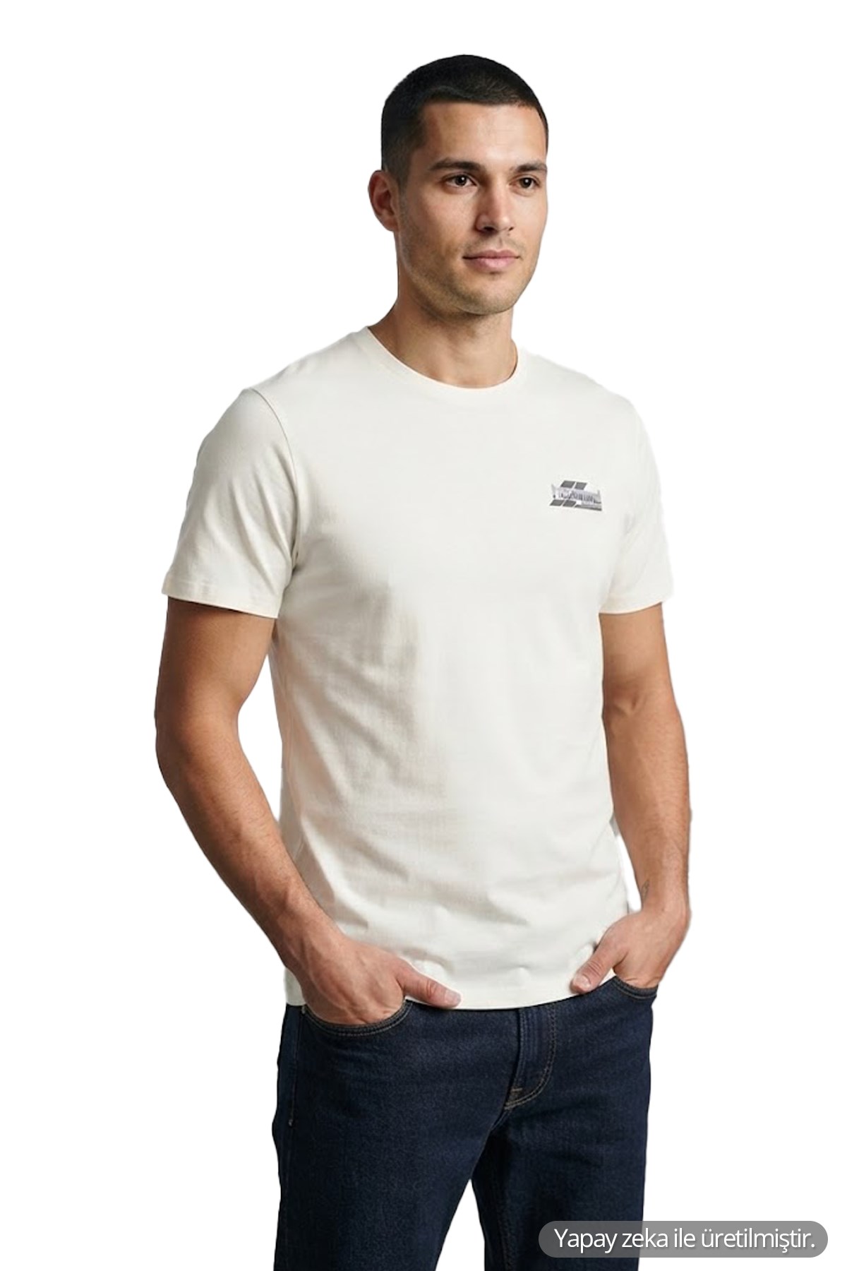 Hummel Slater Erkek Tişört 912435-9157 Krem