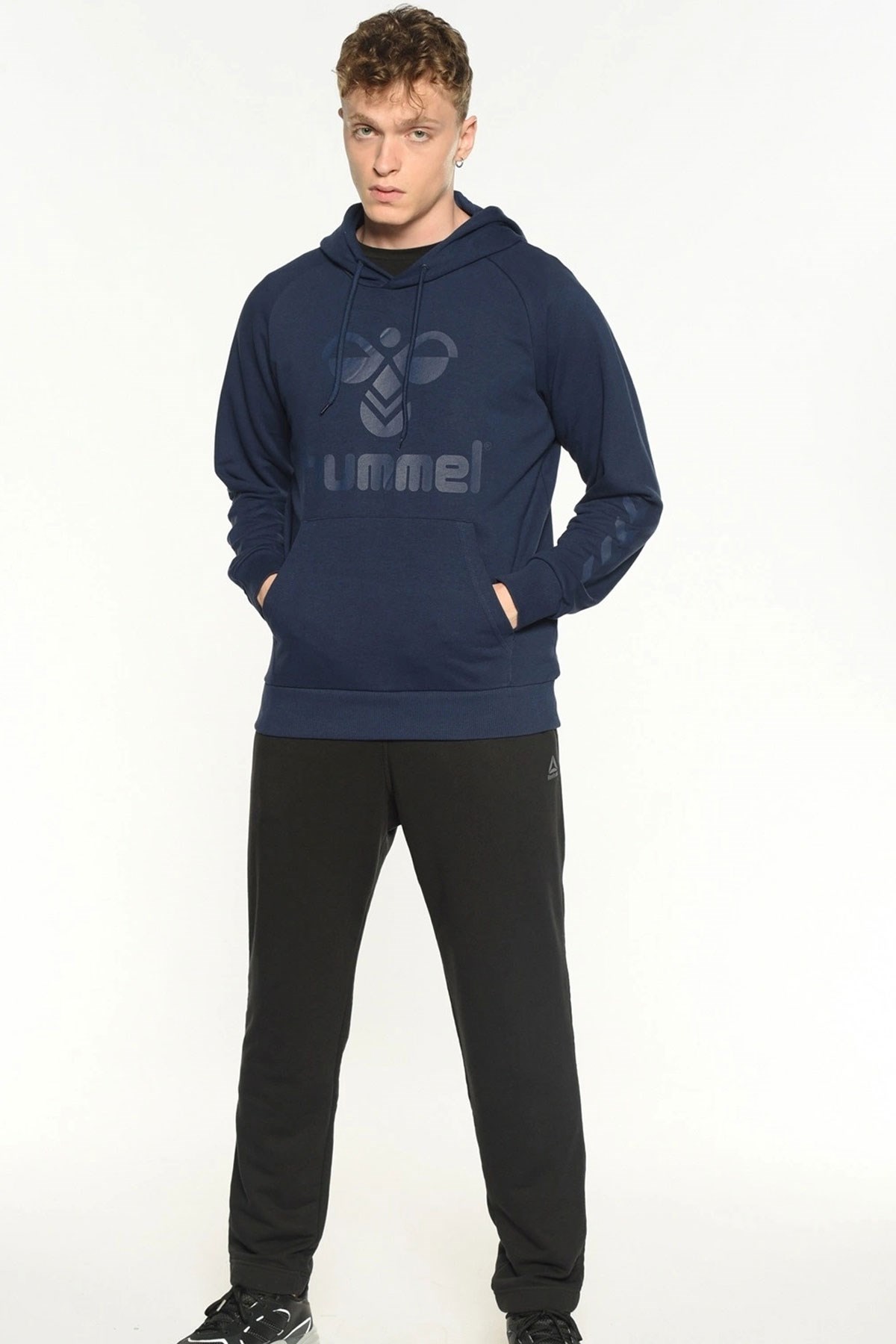 Hummel Maroni Erkek Kapşonlu Sweatshirt 920892-7480 Lacivert