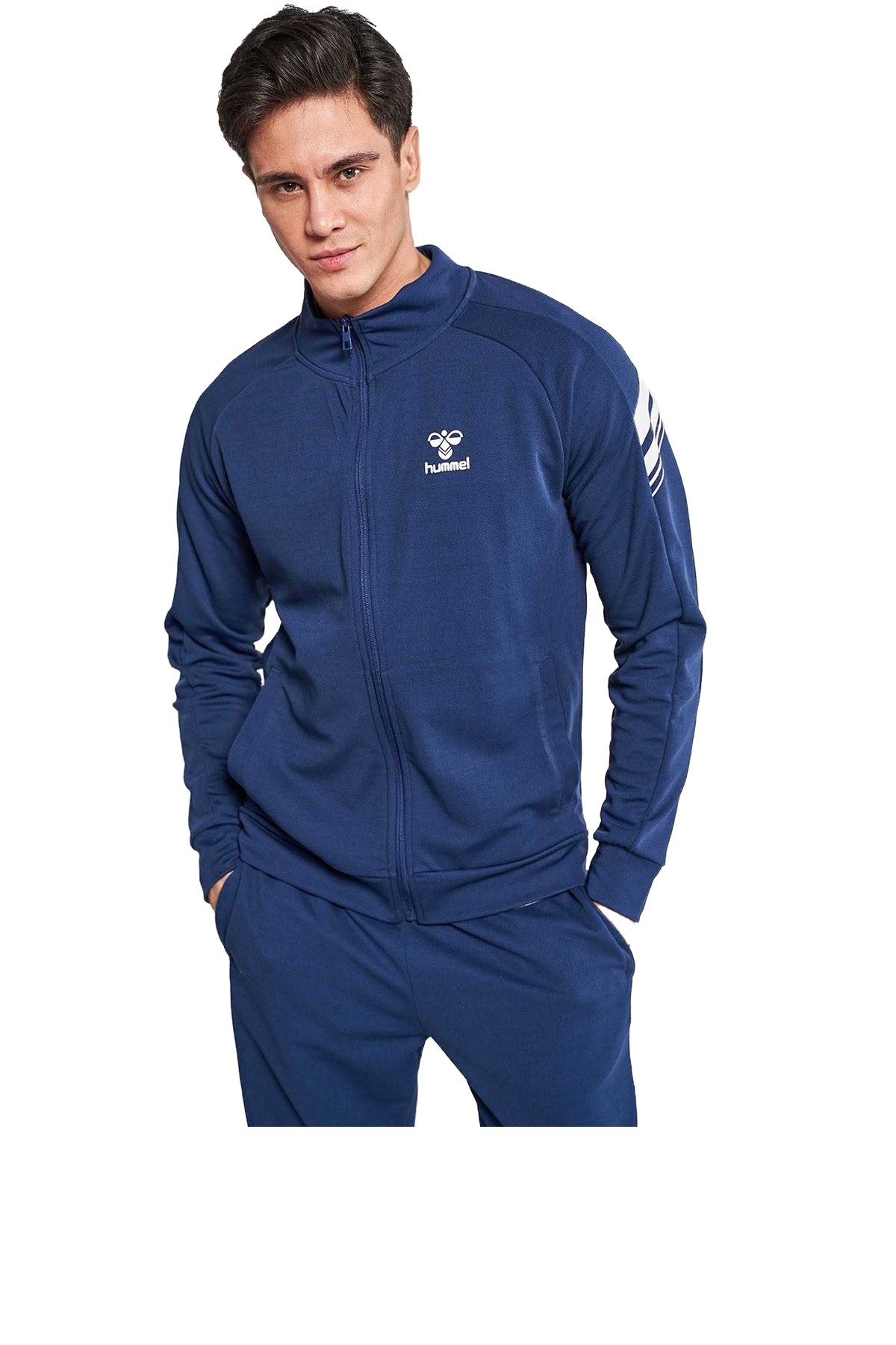 Hummel Uranus Zip Erkek Sweatshirt 920962-9968 Mavi