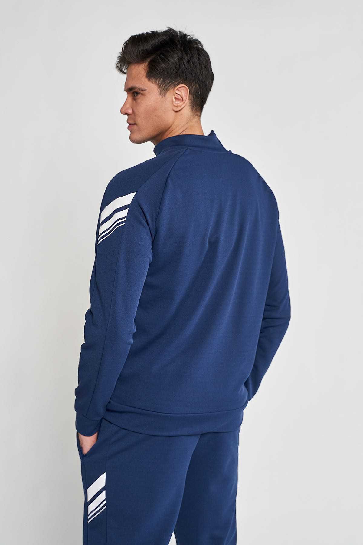 Hummel Uranus Zip Erkek Sweatshirt 920962-9968 Mavi