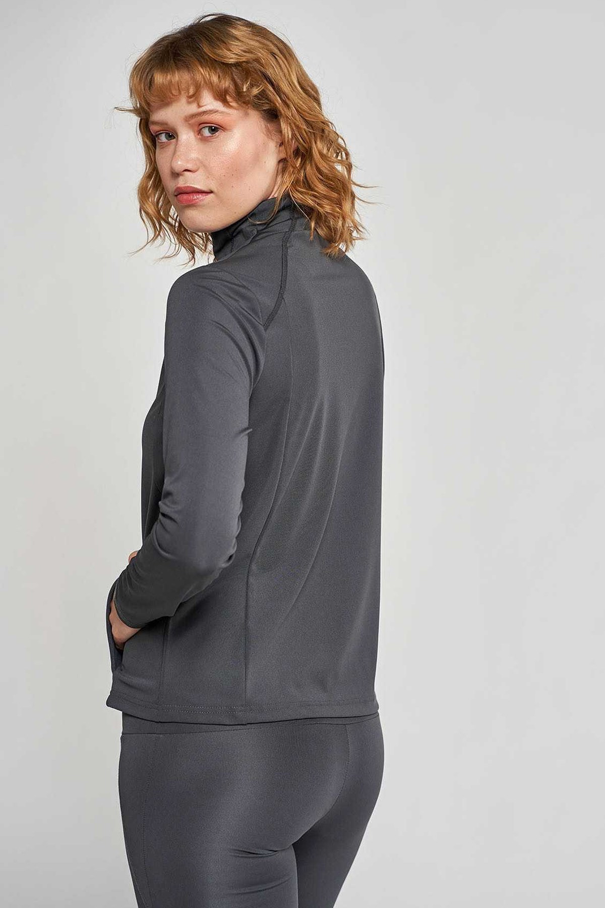 Hummel Calisto  Zip Kadın Sweatshirt 920973-3902 Antrasit
