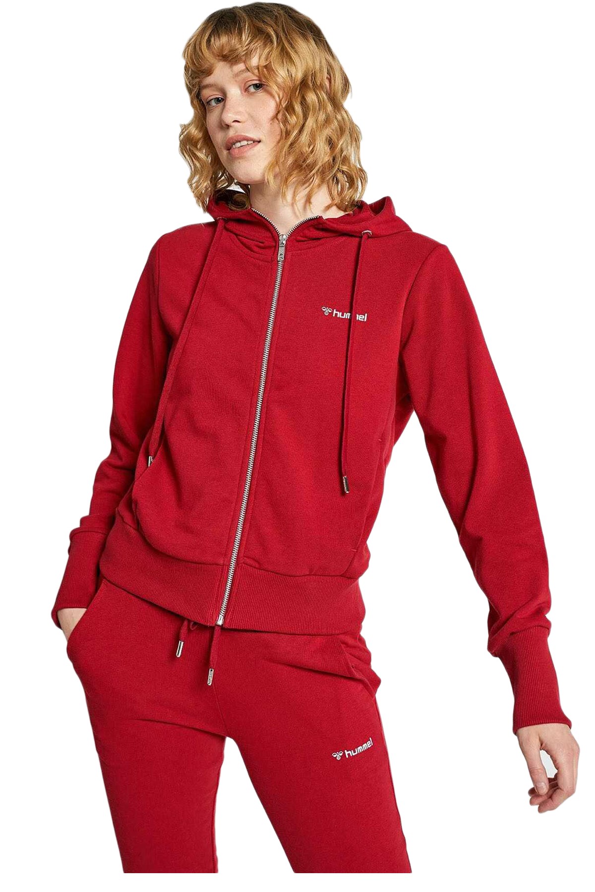 Hummel Brigi Kadın Fermuarlı Sweatshirt 921016-9966 Kırmızı