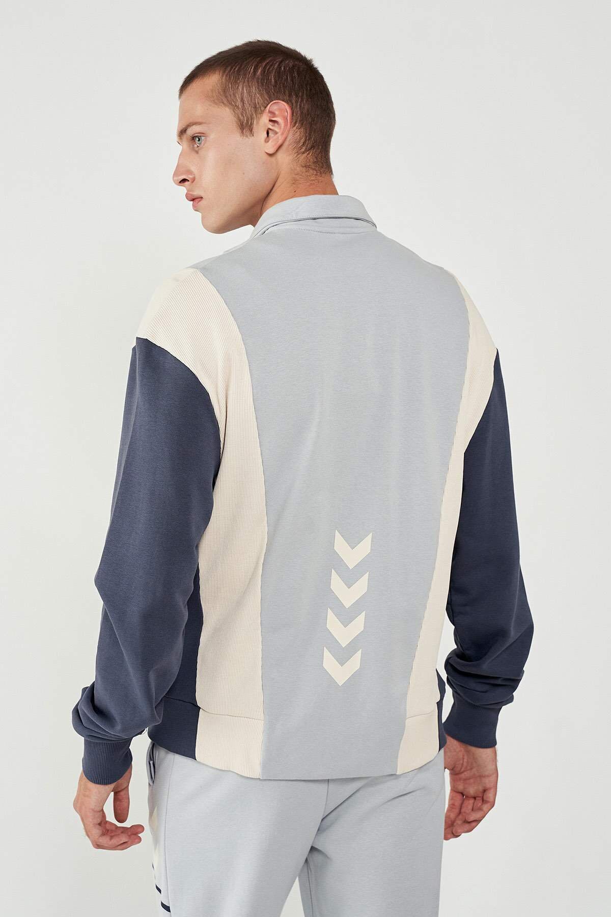 Hummel Ajay  Erkek Fermuarlı Sweatshirt 921124-1968 Açık Gri