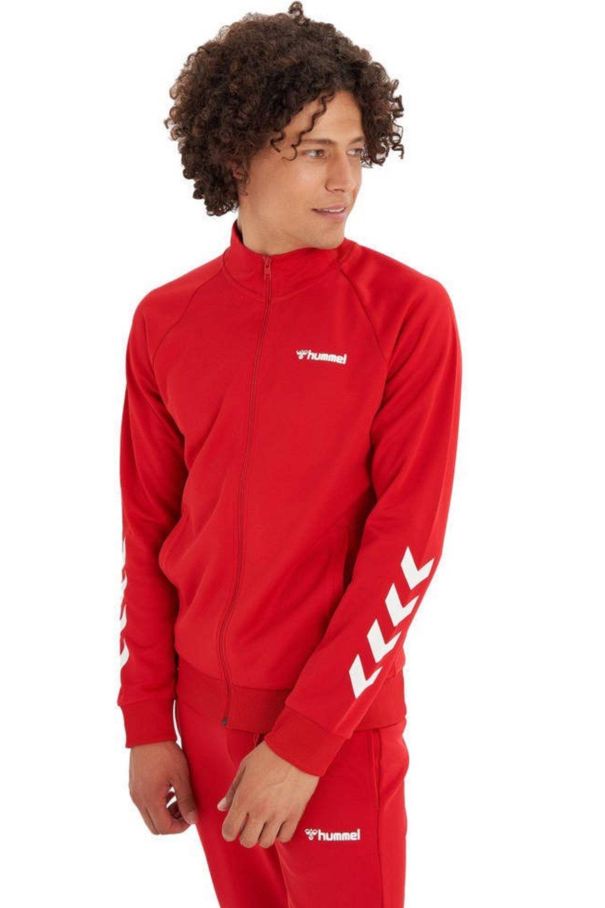 Hummel Falconzo Erkek Fermuarlı Sweatshirt 921133-1301 Kırmızı