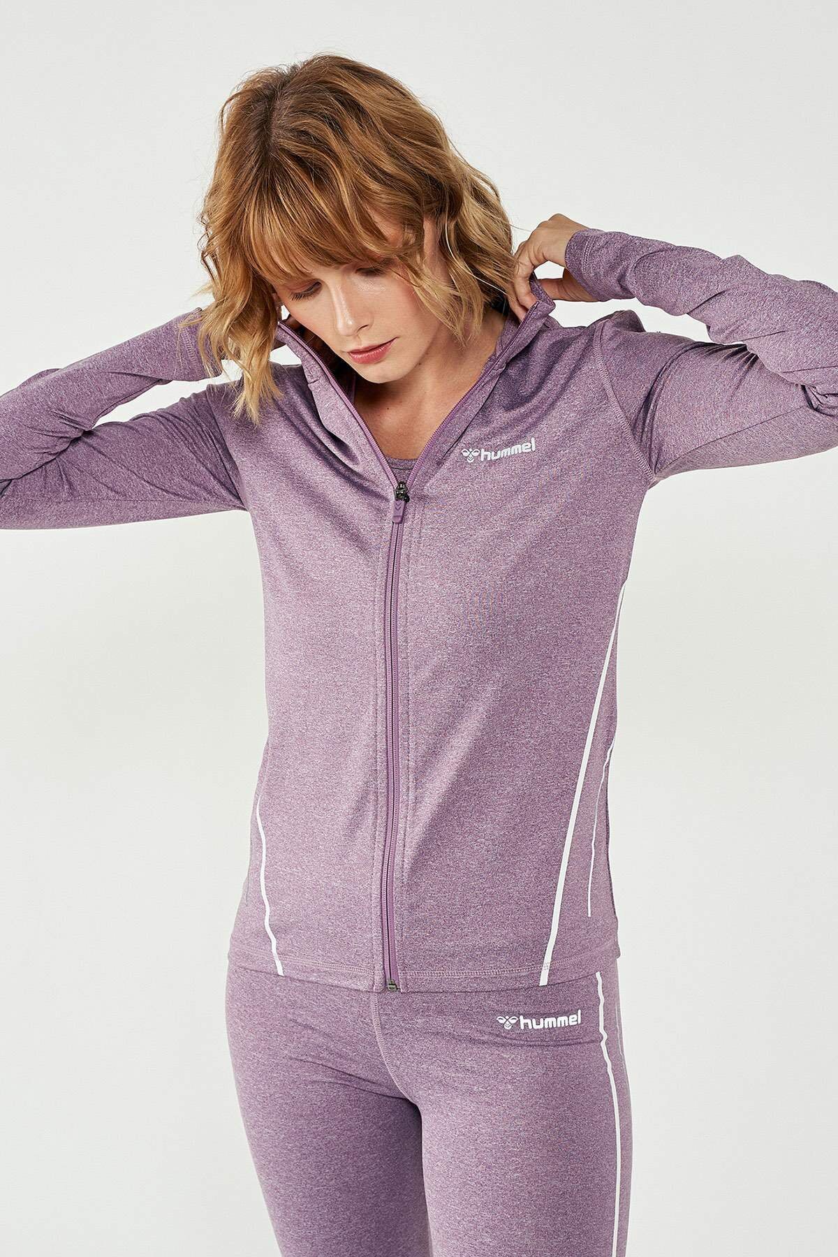 Hummel Menda  Kadın Fermuarlı Sweatshirt 921144-3291 Mor
