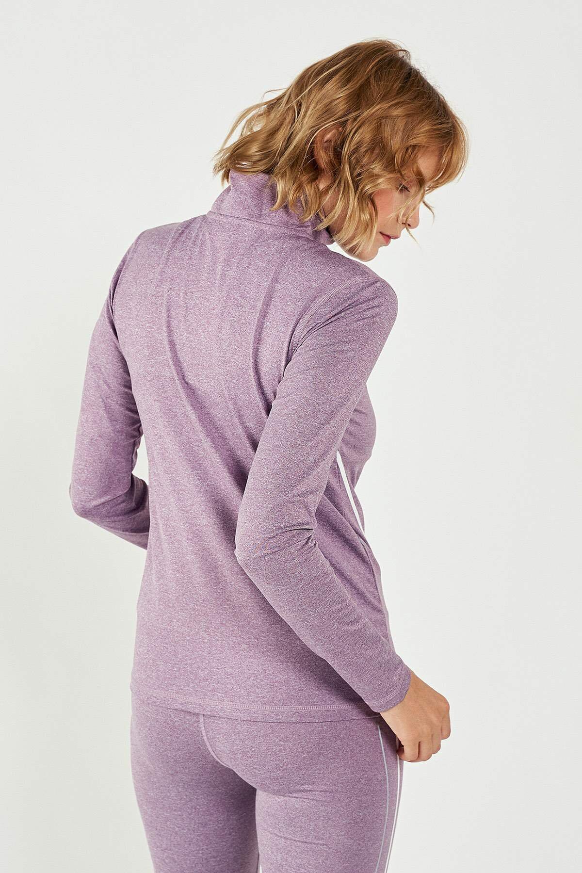 Hummel Menda  Kadın Fermuarlı Sweatshirt 921144-3291 Mor