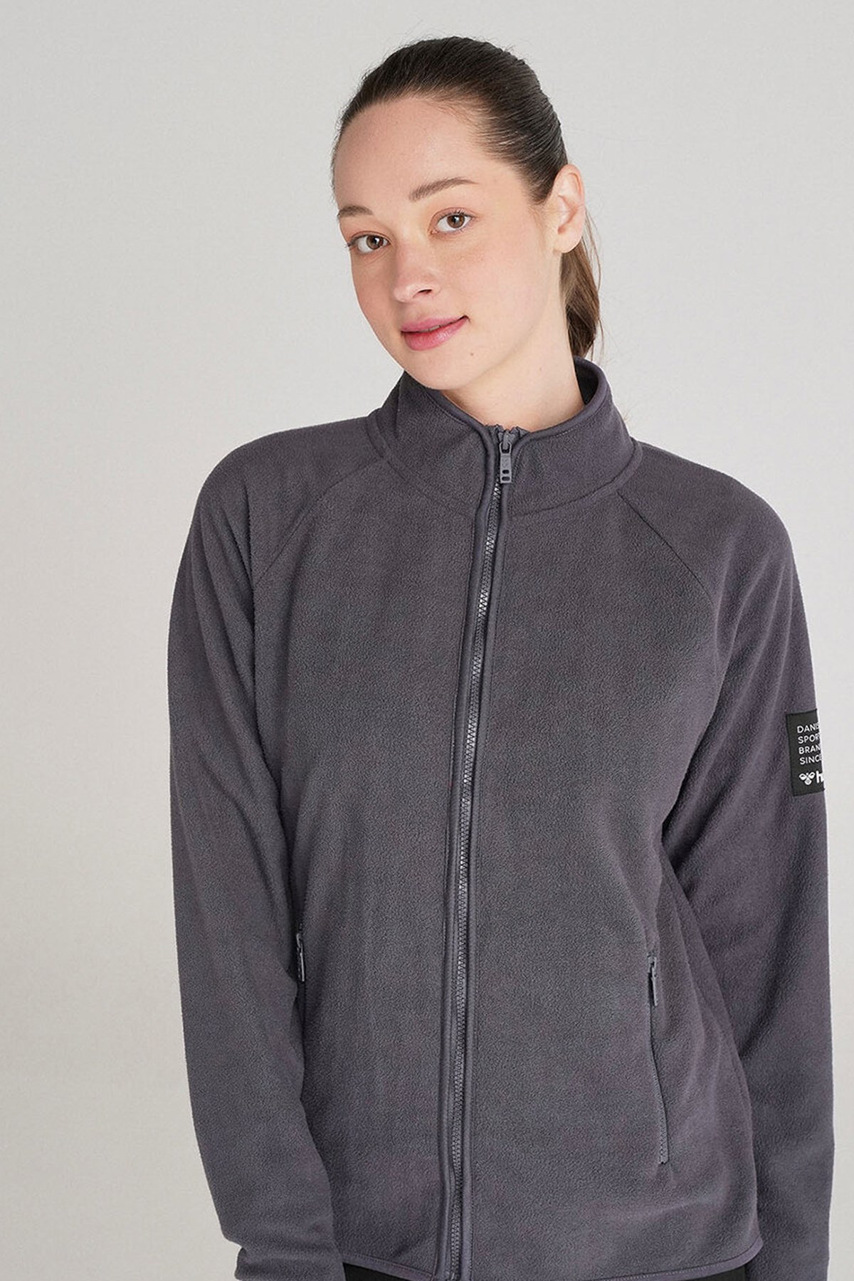 Hummel Harajeh Fleece Fermuarlı Kadın Sweatshirt 921502-1060 Gri