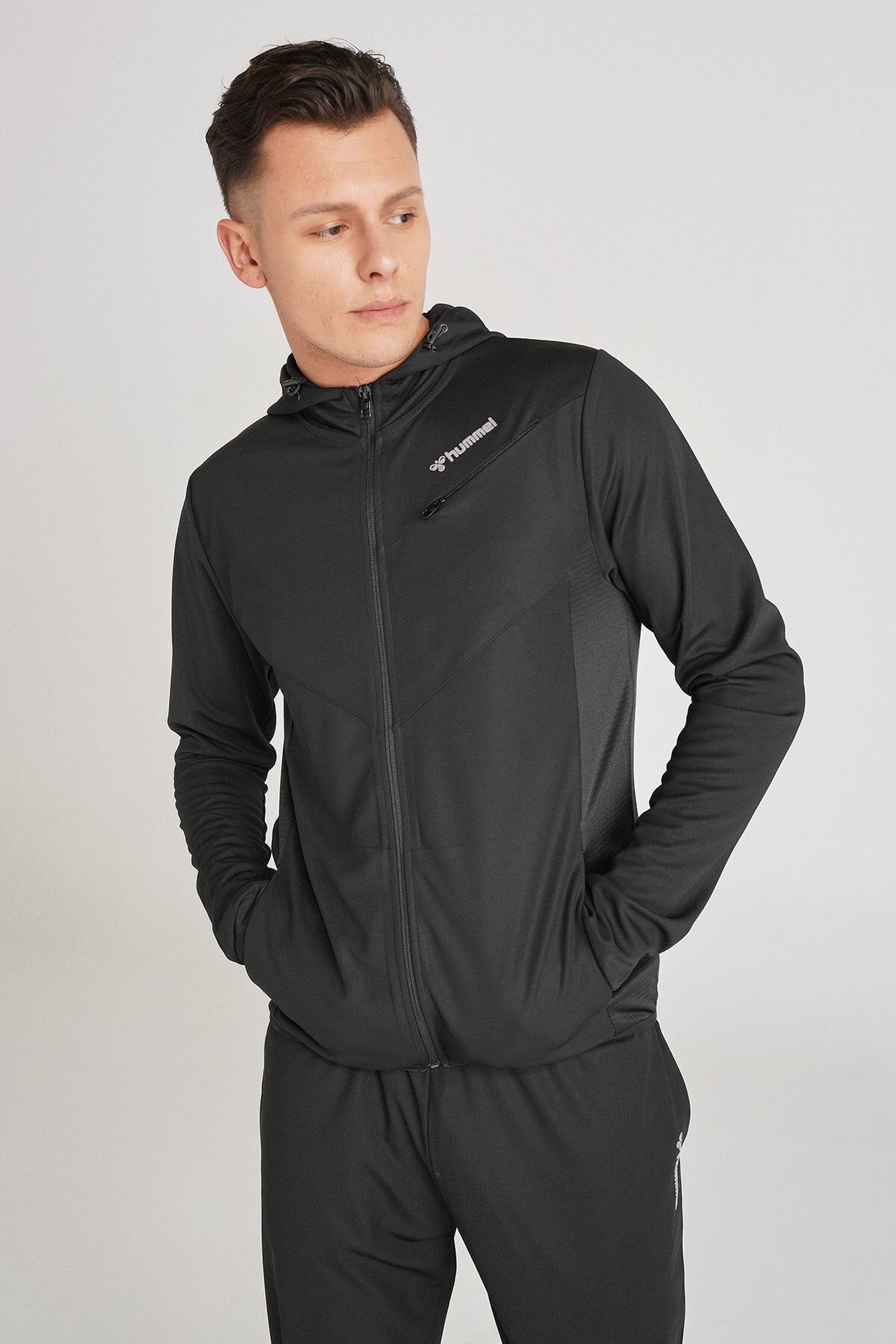 Hummel Helidor Fermuarlı Erkek Sweatshirt 921504-2001 Siyah