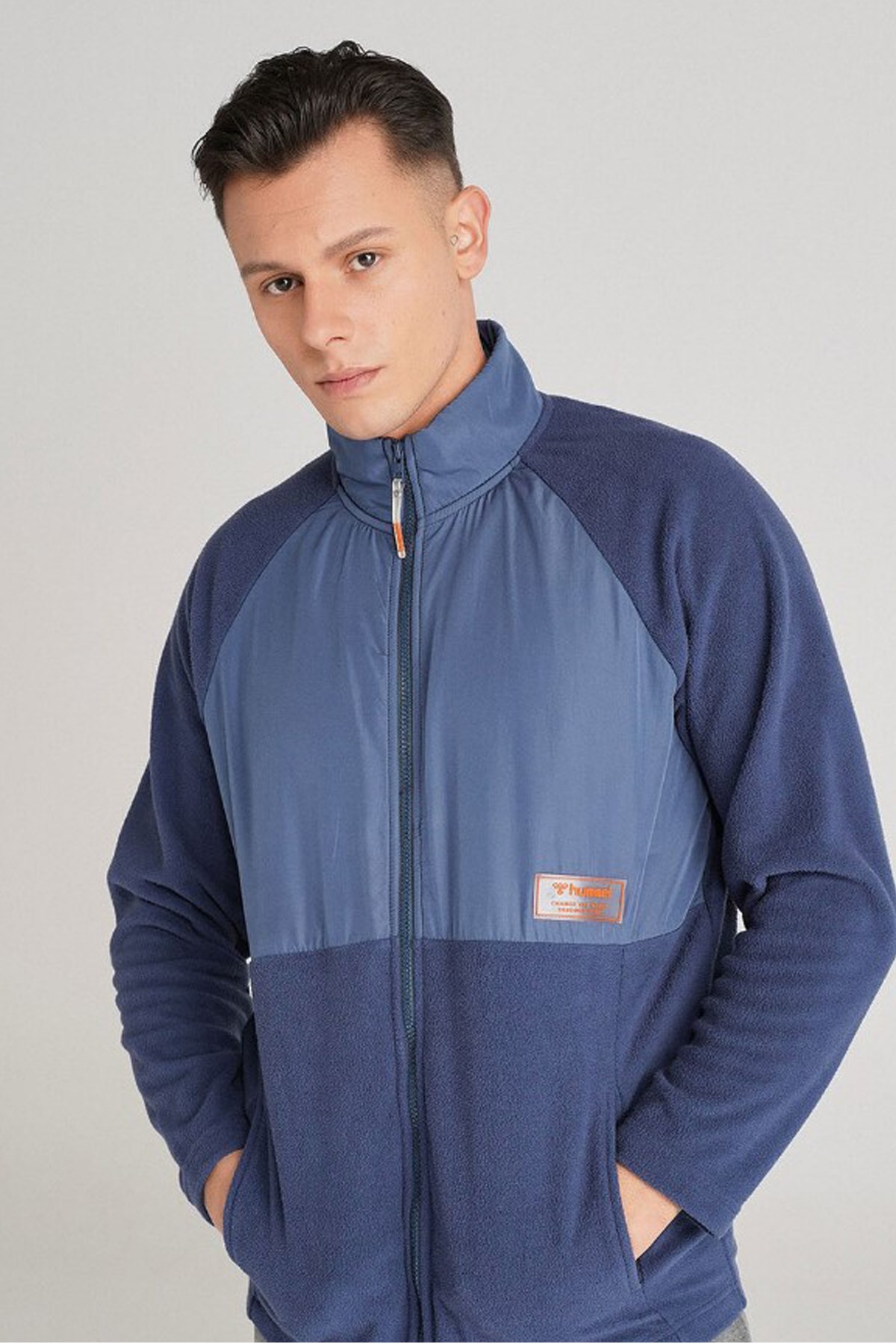Hummel Onega Fleece Fermuarlı Erkek Sweatshirt 921531-7954 Mavi