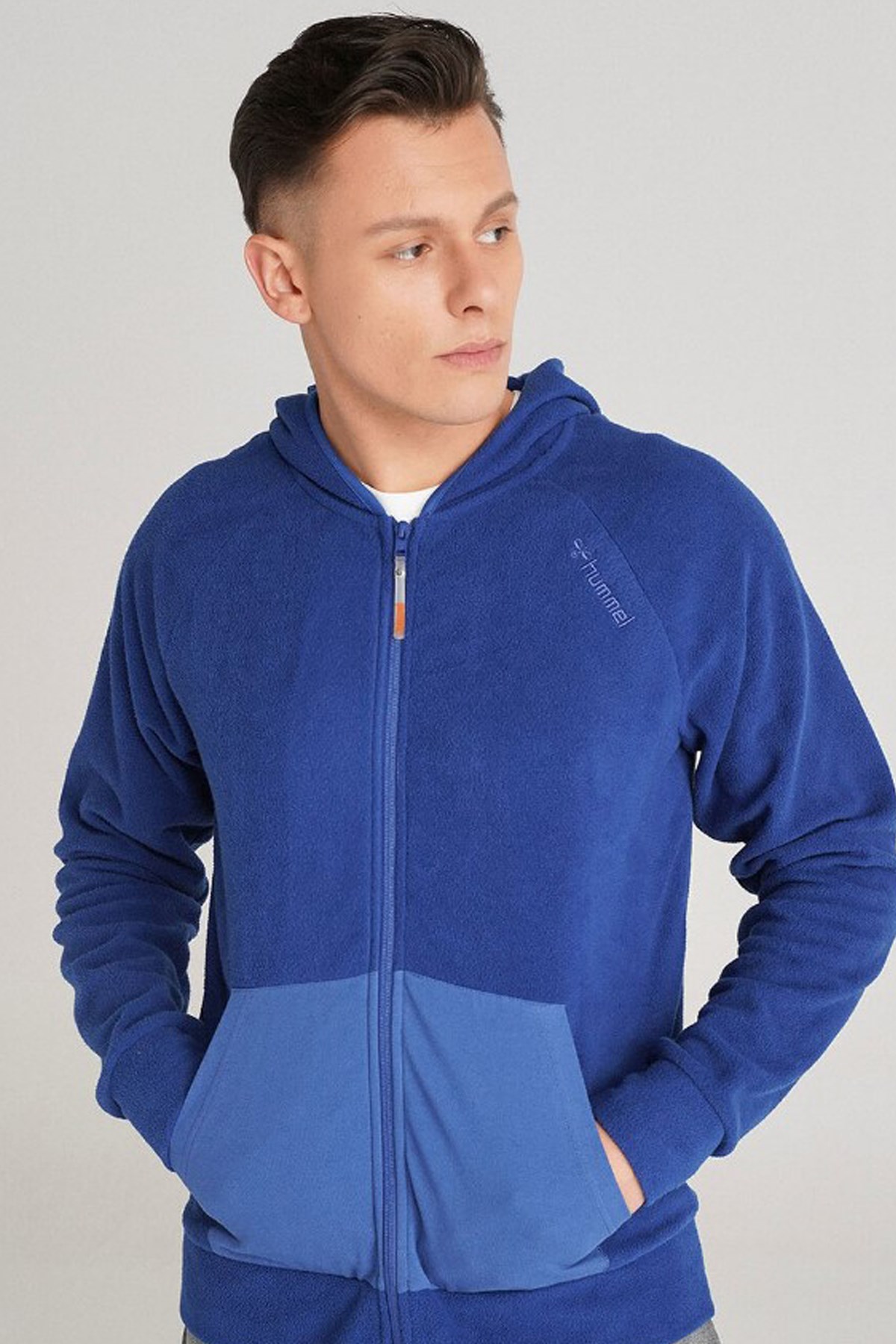 Hummel Urnique Fleece Fermuarlı Erkek Sweatshirt 921568-1010 Mavi