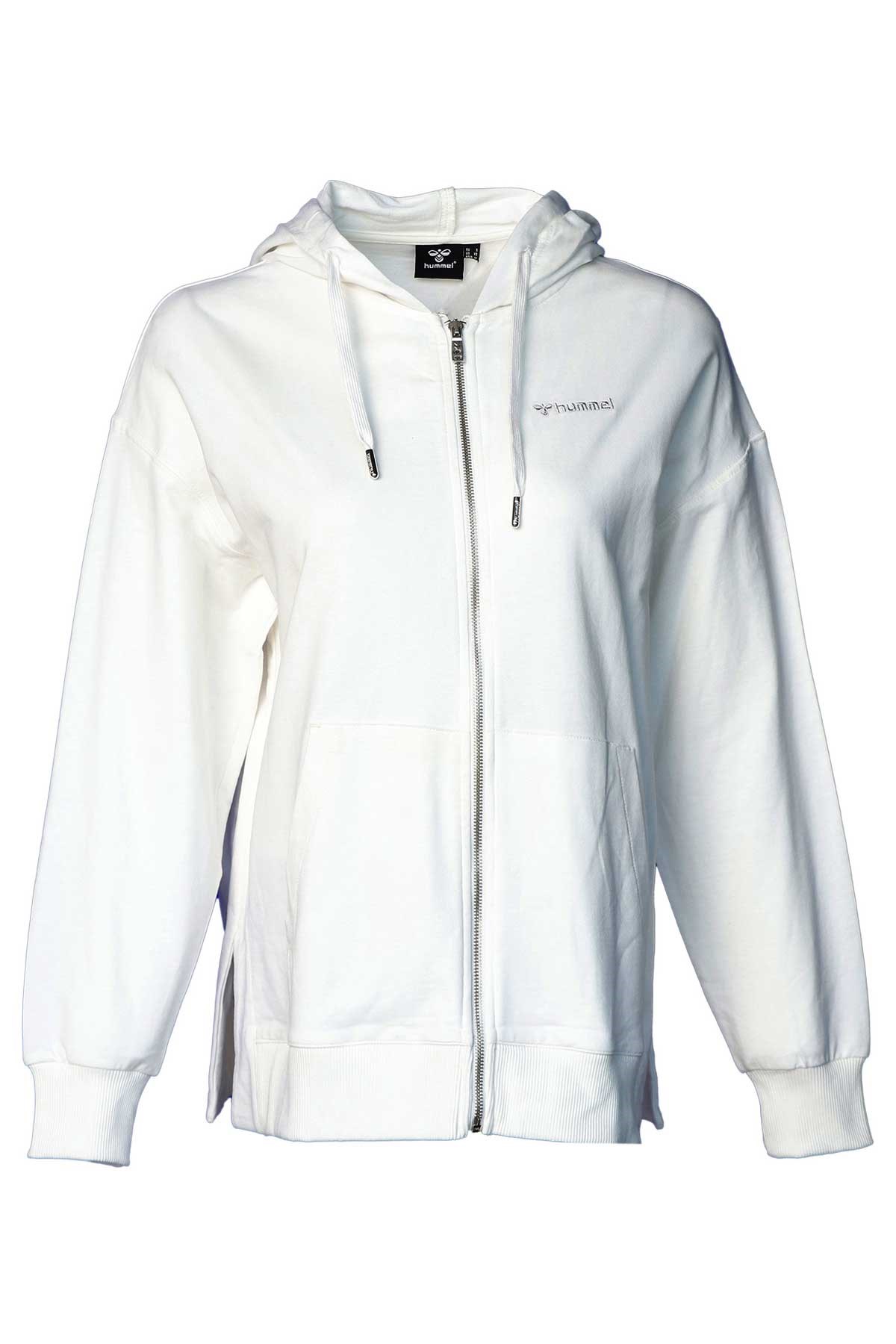 Hummel Bondi Zip Kadın Fermuarlı Sweatshirt 921588-9003 Beyaz