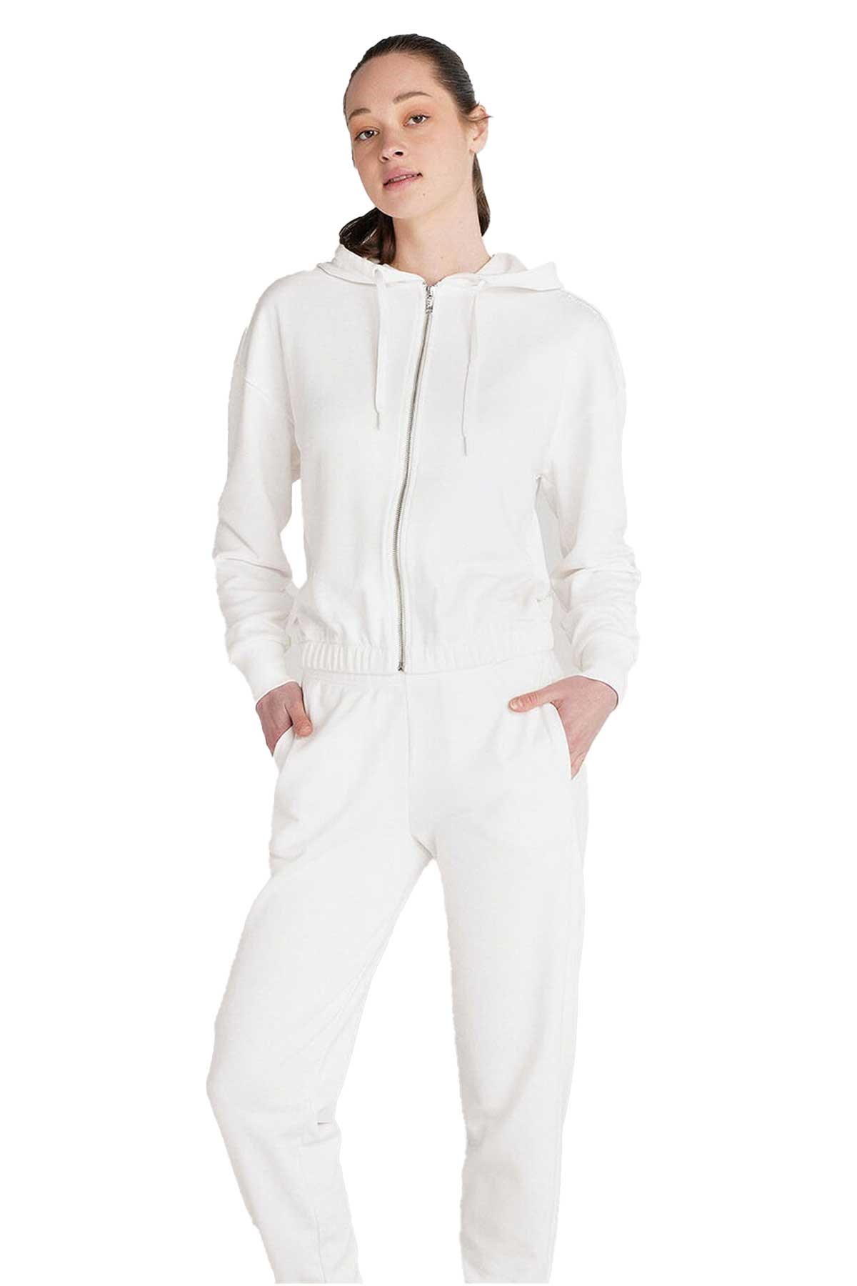 Hummel Bondi Zip Kadın Fermuarlı Sweatshirt 921588-9003 Beyaz