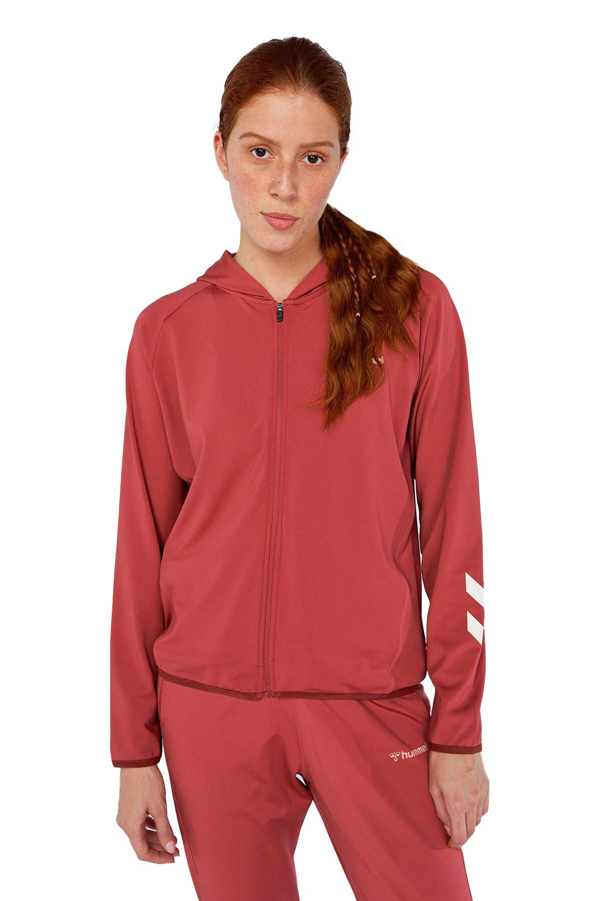 Hummel Pia Zip Kadın Fermuarlı Sweatshirt 921636-2212 Kırmızı