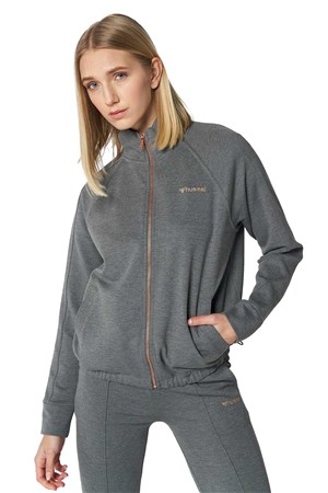 Hummel Alyssum Kadın Fermuarlı Sweatshirt 921653-2006 Gri