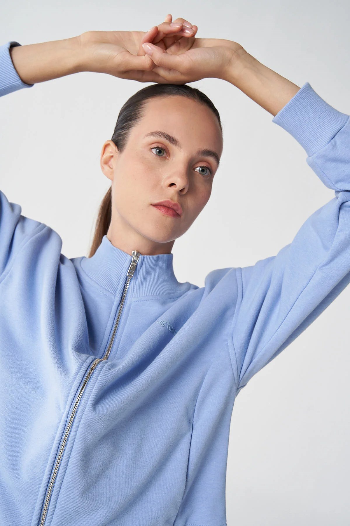 Hummel Freya Zip Kadın Sweatshirt 921771-2516 Mavi