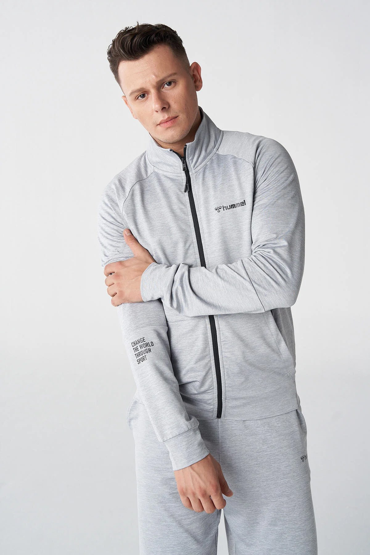 Hummel Jas Zip Erkek Sweatshirt 921780-1091 Gri