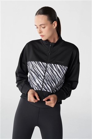 Hummel Jude Crop Zip Kadın Sweatshirt 921789-2001 Siyah