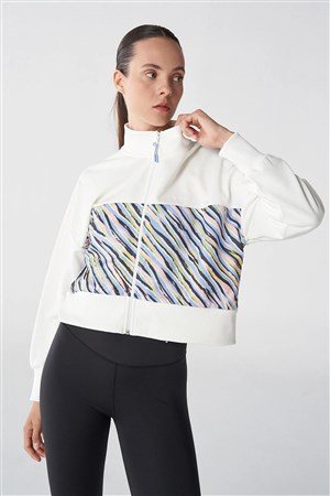 Hummel Jude Crop Zip Kadın Sweatshirt 921789-9003 Beyaz