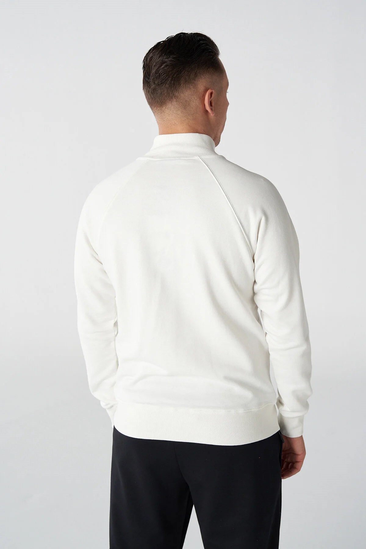 Hummel Kian Zip Neck Erkek Sweatshirt 921793-9003 Beyaz