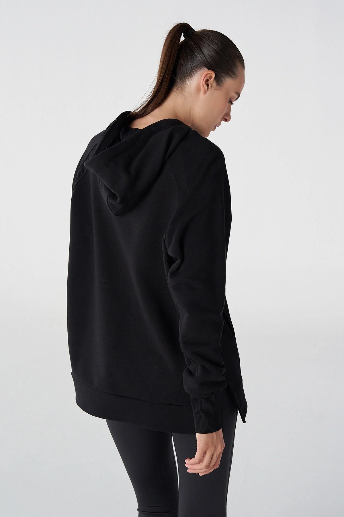 Hummel Maya Oversize Zip Kadın Sweatshirt 921803-2001 Siyah