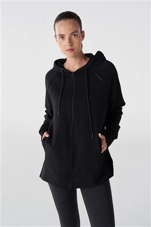 Hummel Maya Oversize Zip Kadın Sweatshirt 921803-2001 Siyah