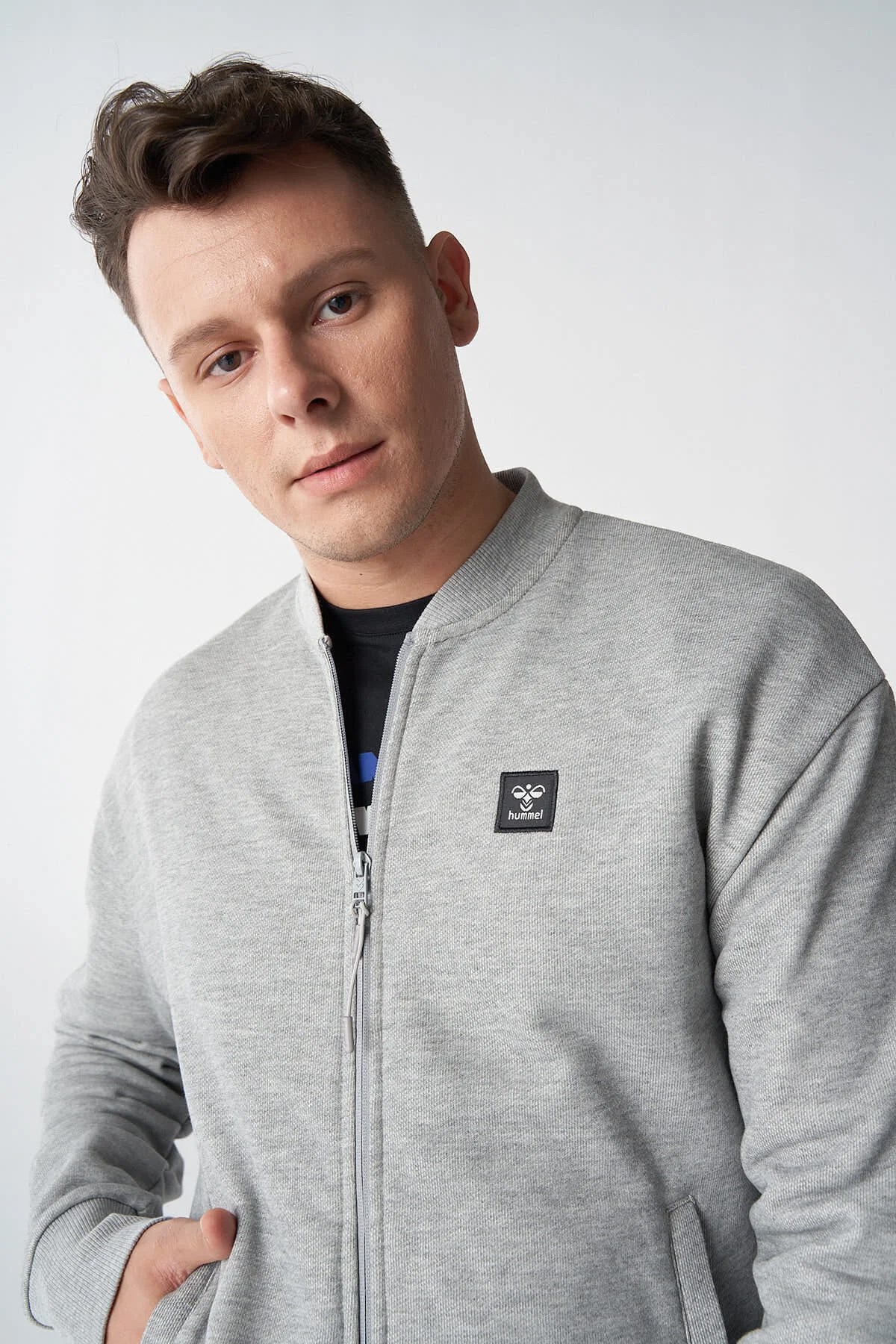 Hummel Nick Bomber Zip Erkek Sweatshirt 921809-2006 Gri