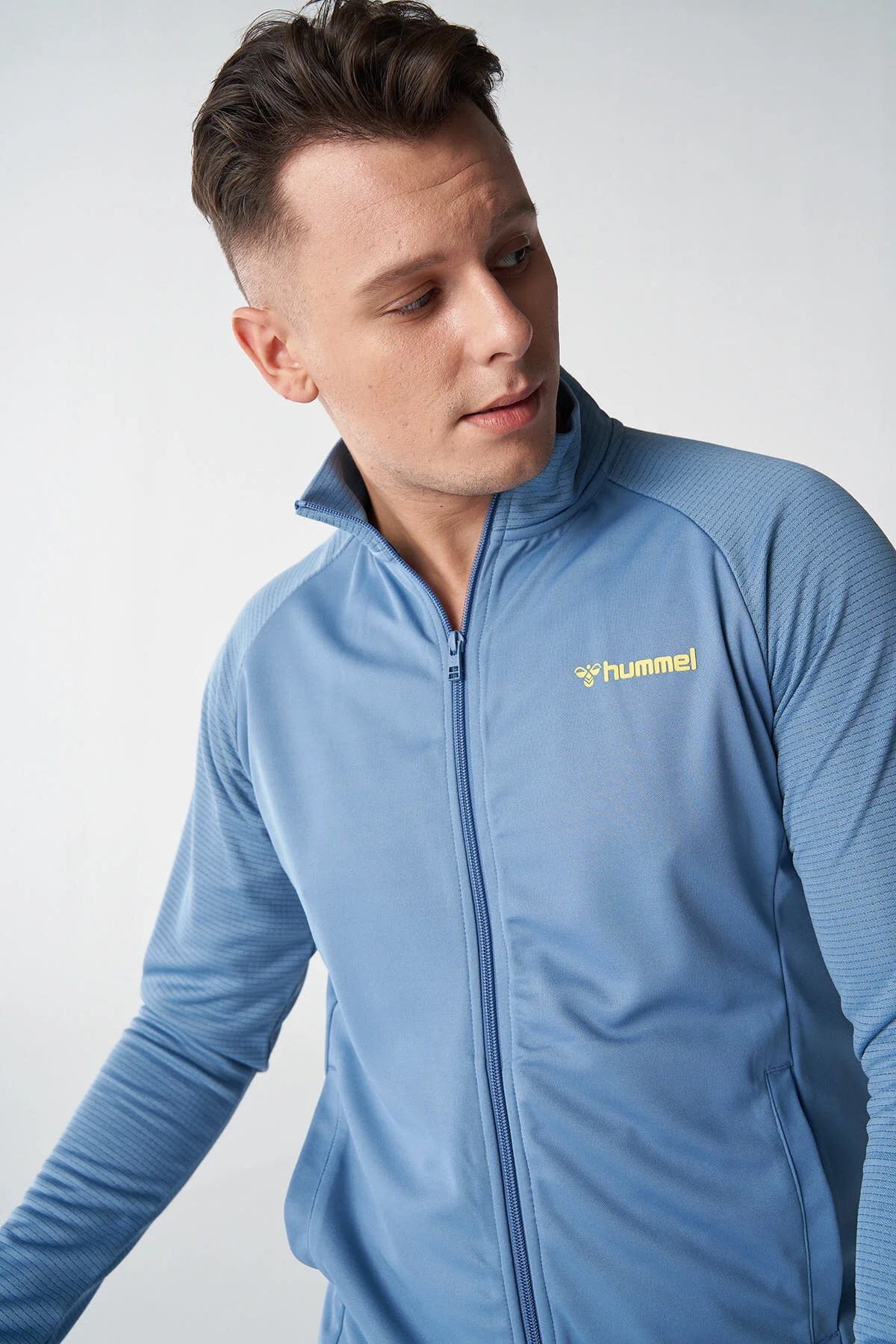 Hummel Toro Zip Erkek Sweatshirt 921839-4250 Mavi