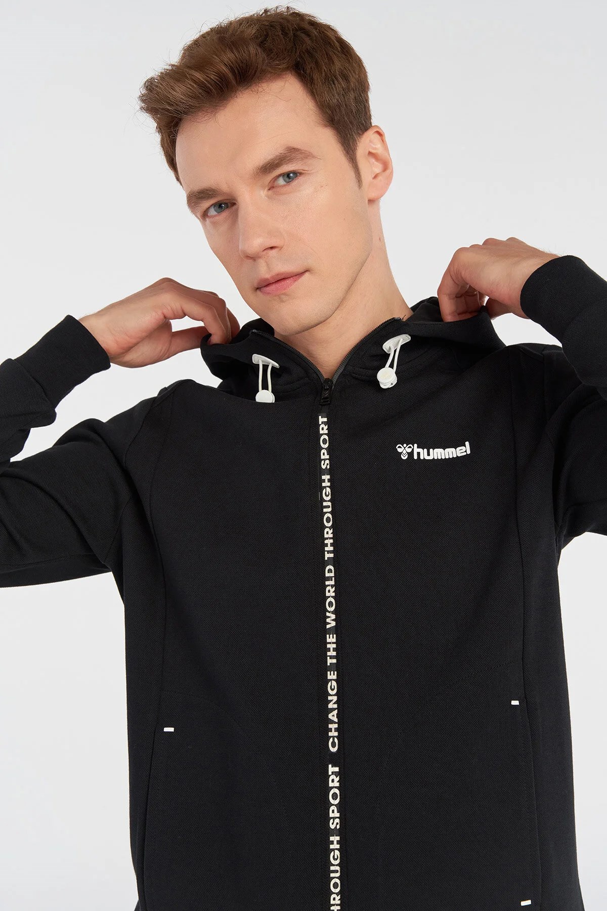 Hummel Jensen Zip Erkek Sweatshirt 921993-2001 Siyah