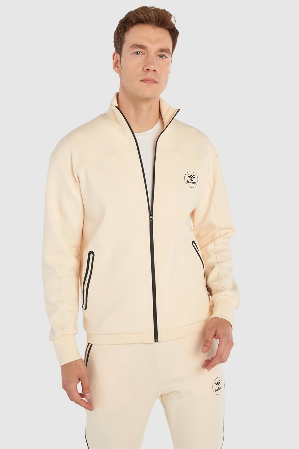 Hummel Royal Zip Erkek Sweatshirt 922060-9820 Beyaz
