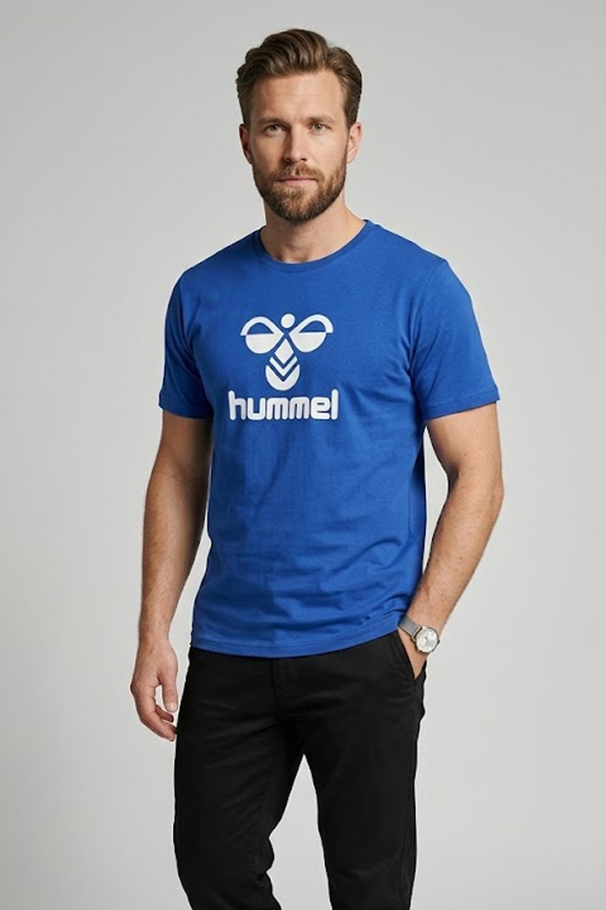 Hummel Senes Erkek Tişört 922217-7788 Mavi