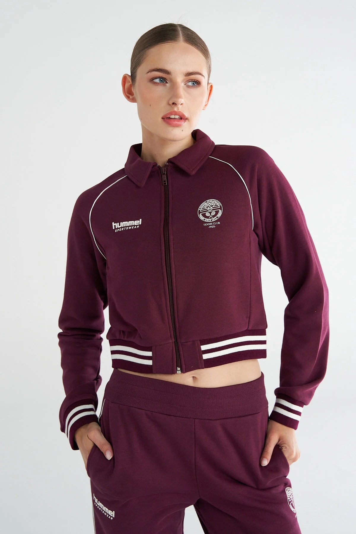 Hummel Jamal Zip Kadın Sweatshirt Mor