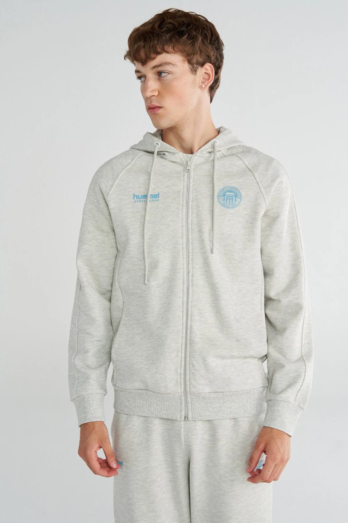 Hummel Sammy Zip Erkek Sweatshirt 922431-9098 Beyaz