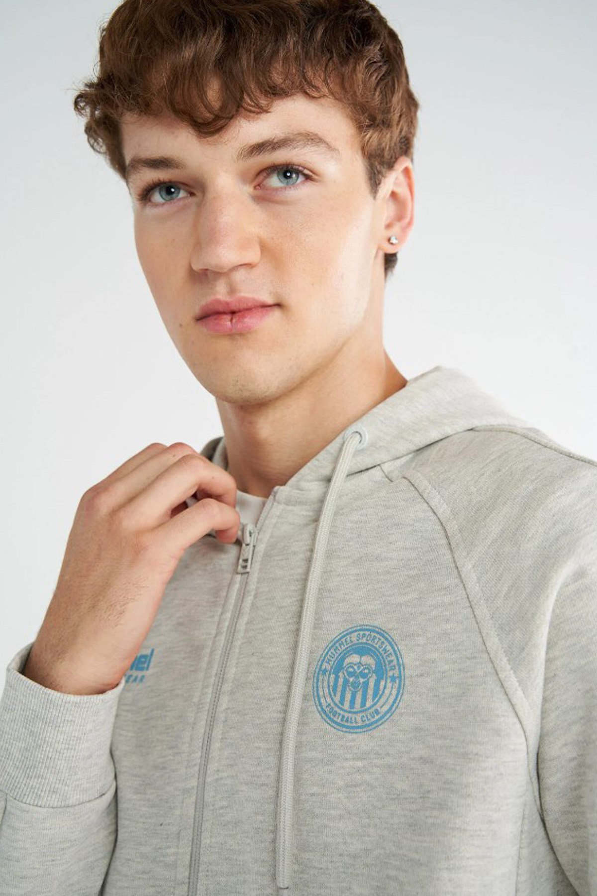 Hummel Sammy Zip Erkek Sweatshirt 922431-9098 Beyaz