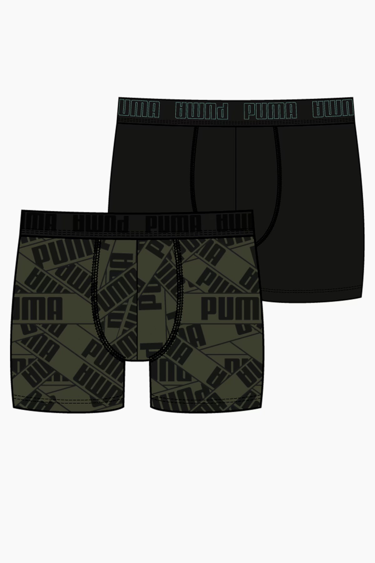 Puma Print 2P Erkek Boxer 93818301 Haki