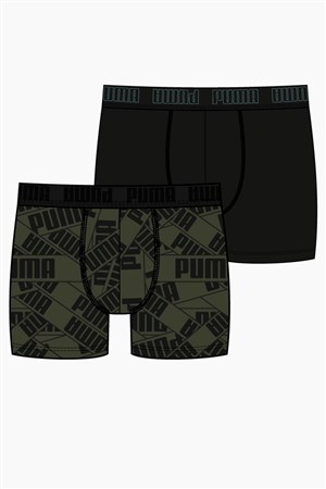 Puma Print 2P Erkek Boxer 93818301 Haki