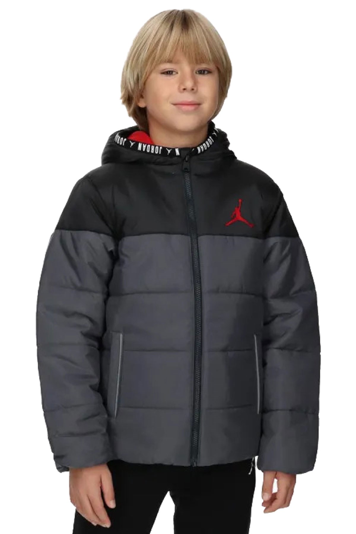 Nike Jdn Basic Poly Puffer Çocuk Mont 95B657-783 Gri