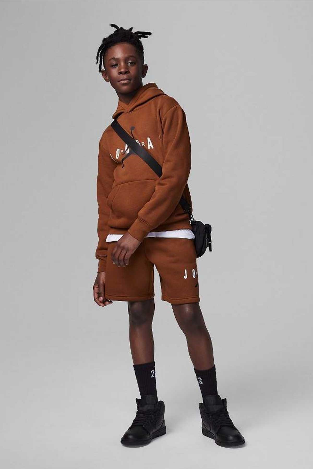 Nike Jdb Jumpman Çocuk Kapüşonlu Sweatshirt 95B910-X4A Kahverengi