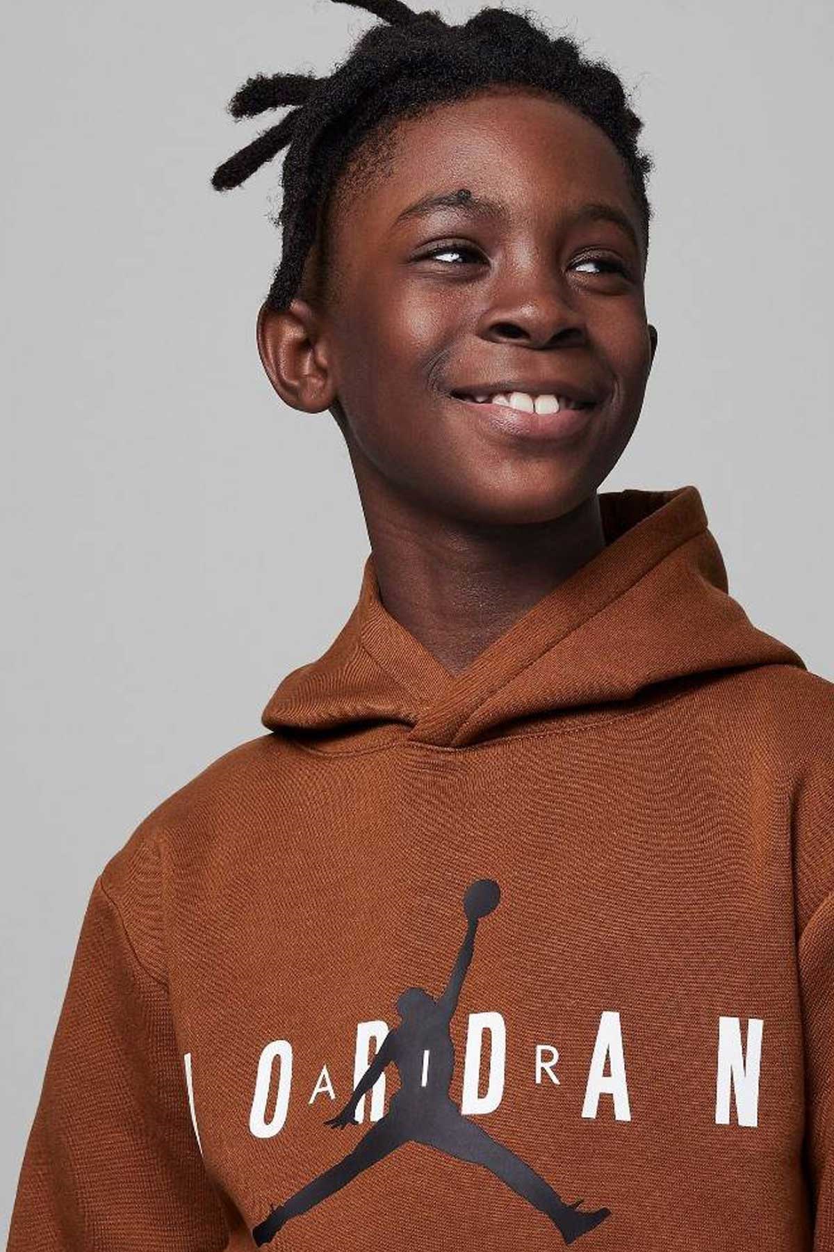 Nike Jdb Jumpman Çocuk Kapüşonlu Sweatshirt 95B910-X4A Kahverengi