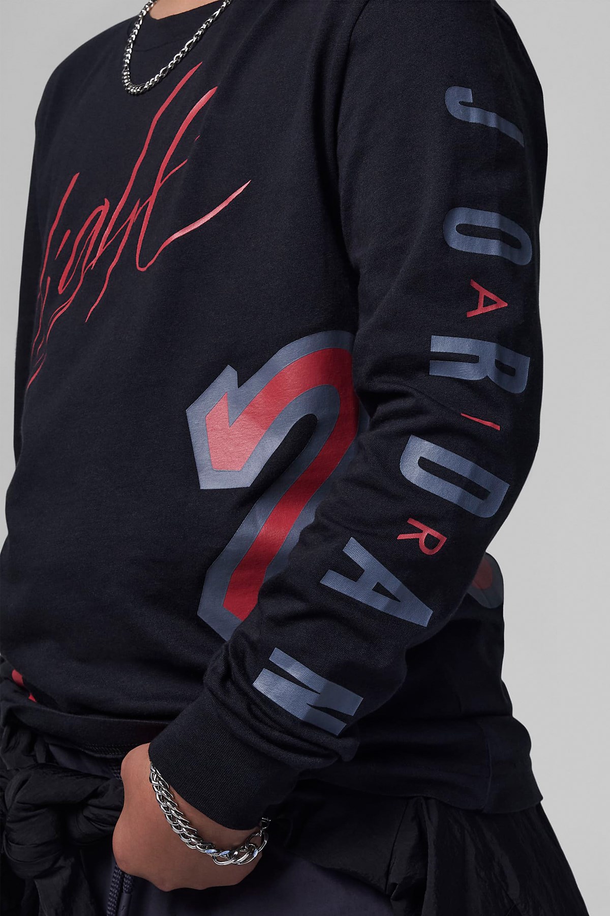 Nike Jdb All Over Retro Çocuk Sweatshirt 95C614-023 Siyah
