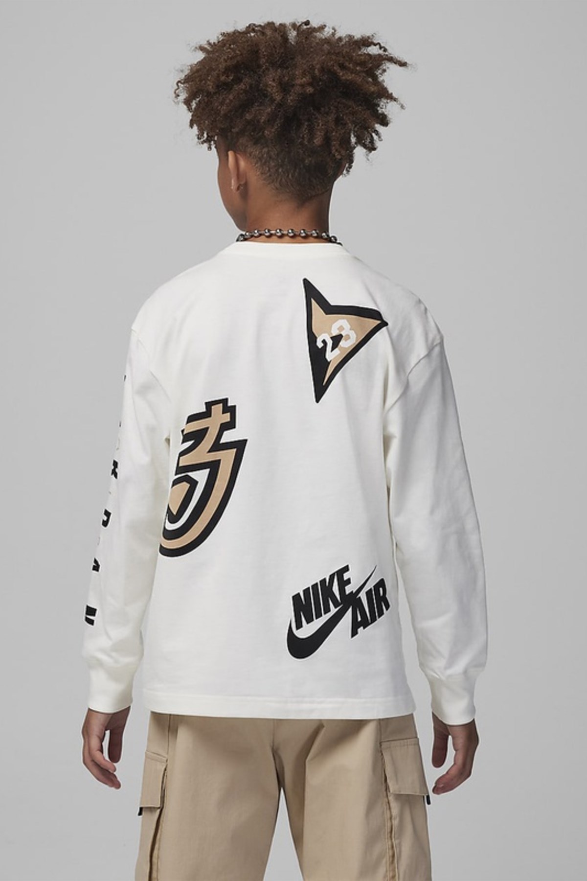 Nike Jdb All Over Retro Çocuk Sweatshirt 95C614-782 Bej