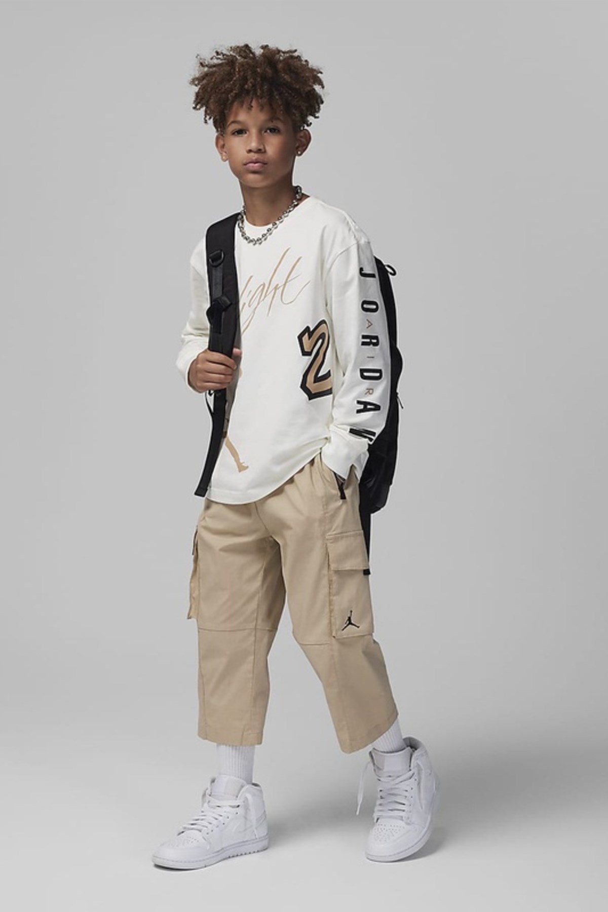 Nike Jdb All Over Retro Çocuk Sweatshirt 95C614-782 Bej