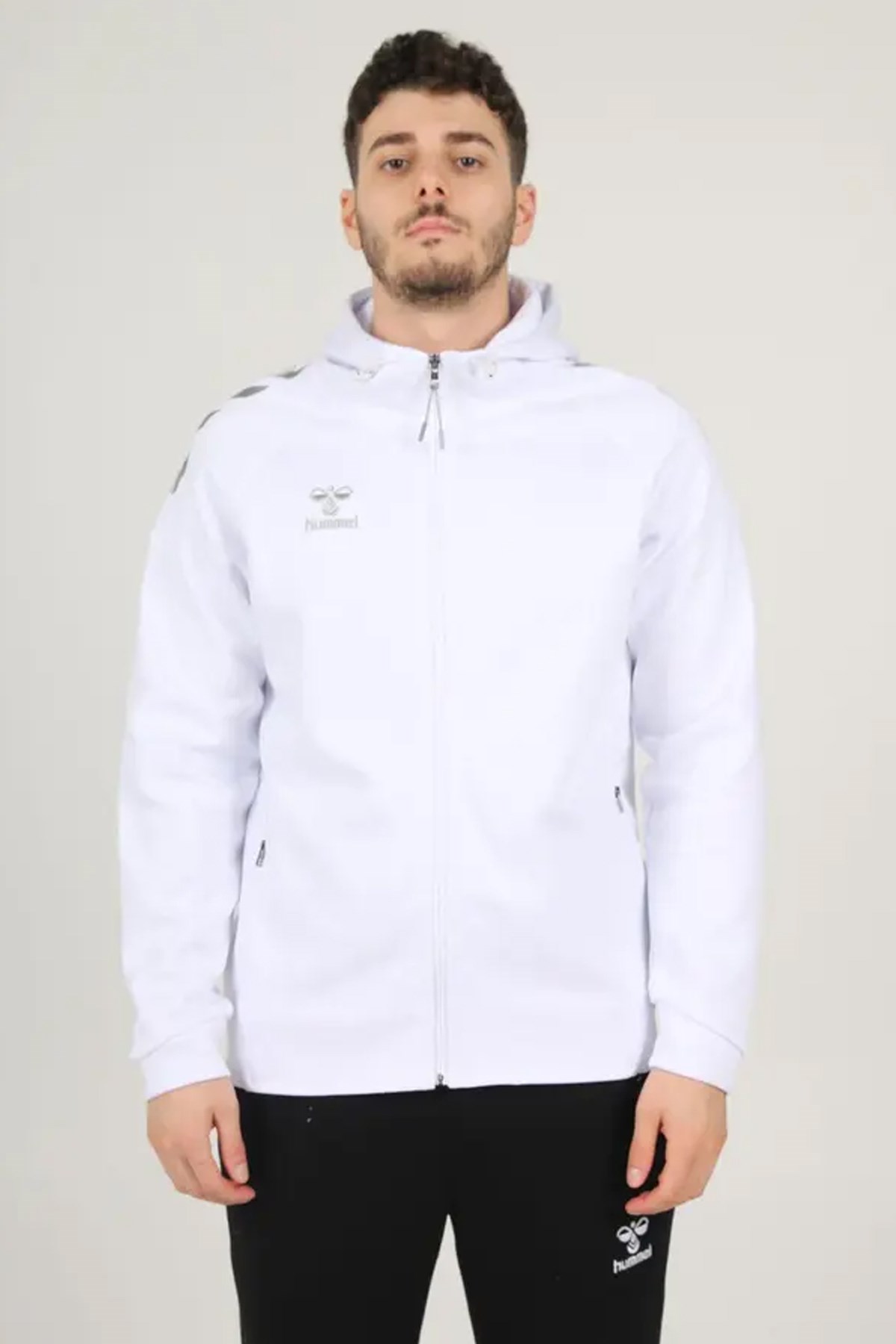 Hummel Armin Pro Zip Erkek Sweatshirt Beyaz