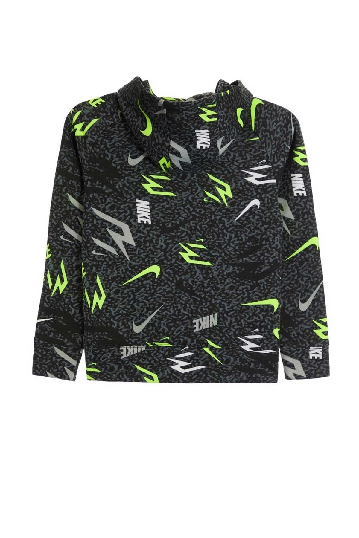 Nike Rwb Ticker Tape Çocuk Kapüşonlu Sweatshirt 9Q0524-023 Siyah
