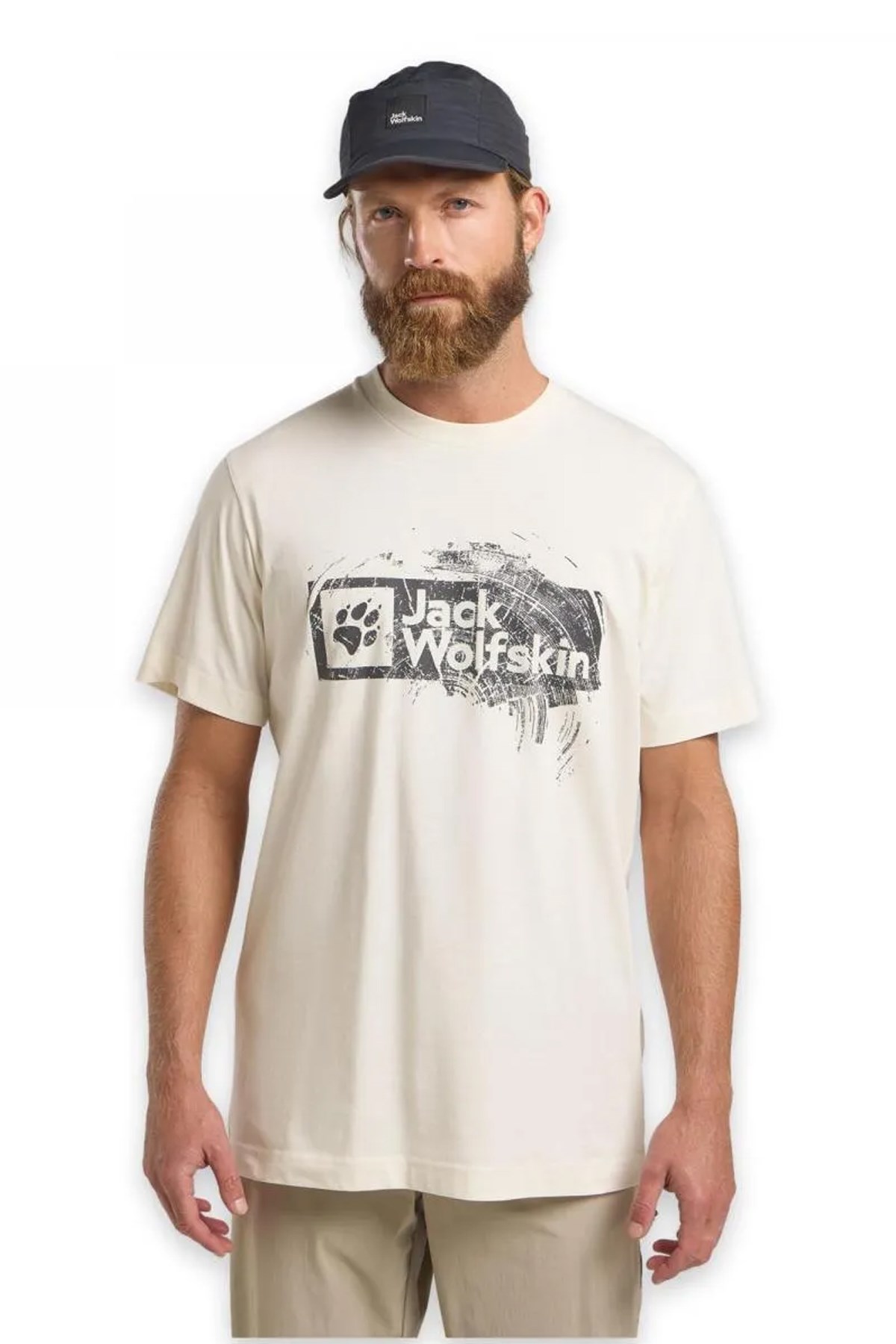 Jack Wolfskin Brand Erkek Tişört Beyaz