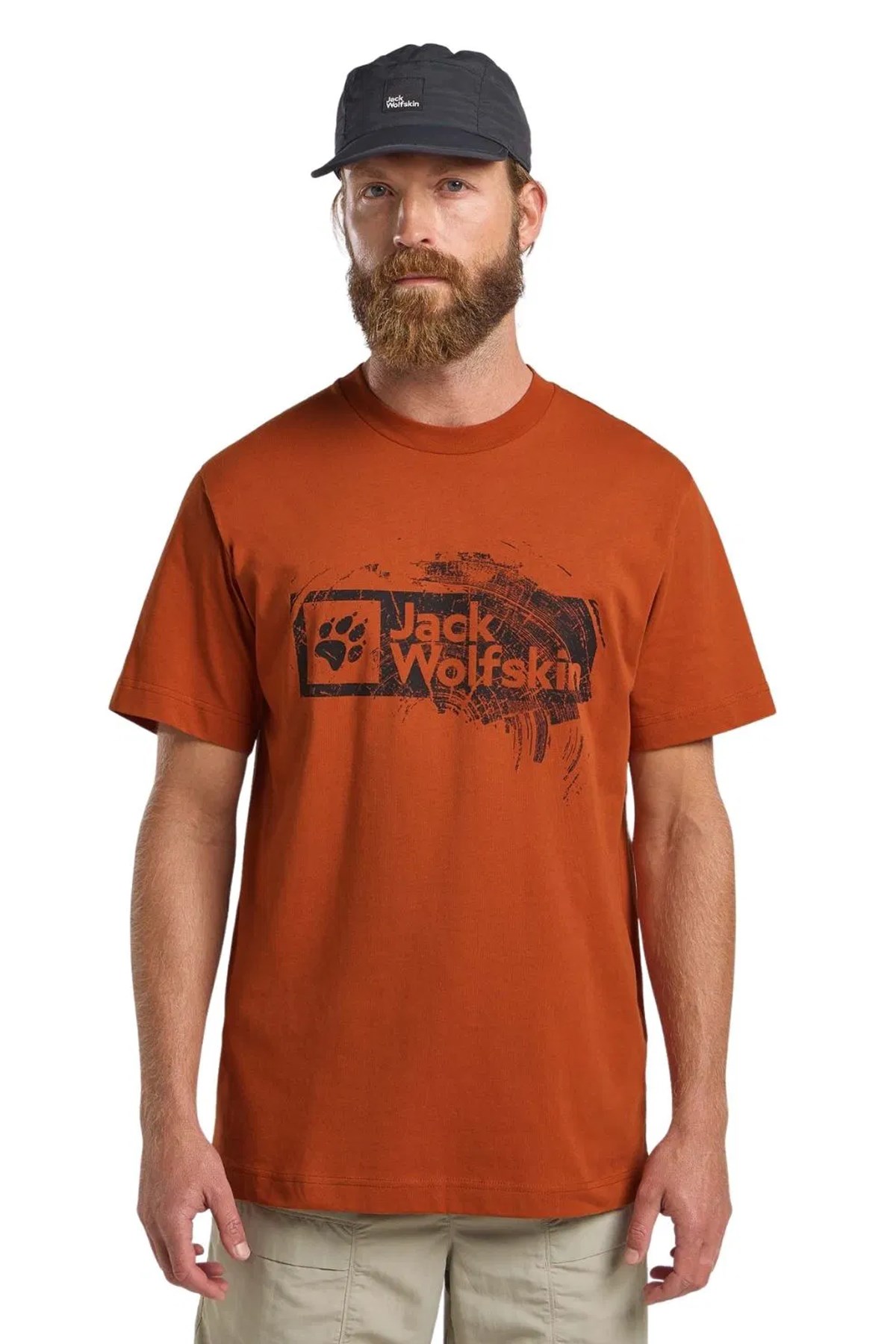 Jack Wolfskin Brand Erkek Tişört Turuncu